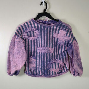 VTG Y2K Cole for Kids purple/pink acid wash scrapbook style sweatshirt size 12Y